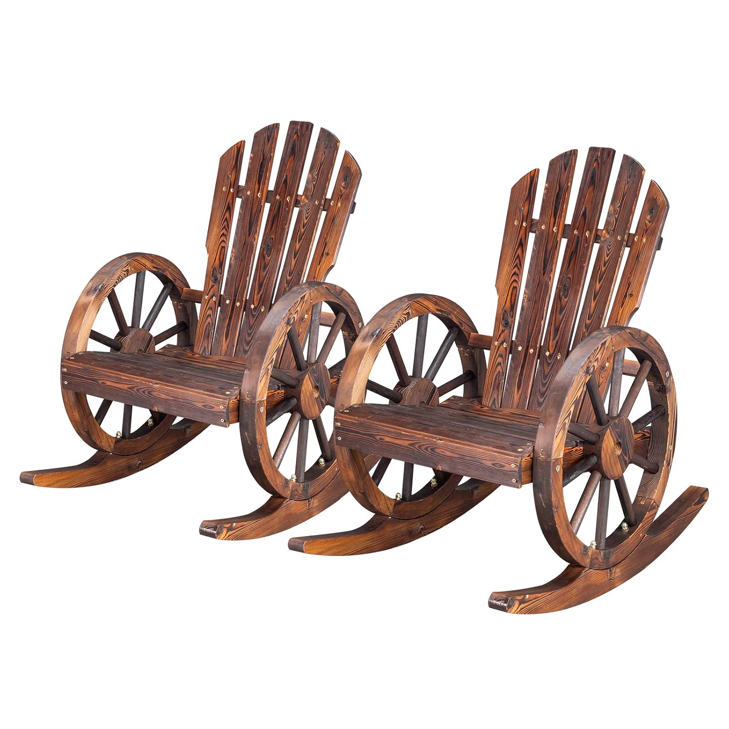 Adirondack Chair Wood - مجموعة من كرسيين هزازين أديرونداك، مصنوعة