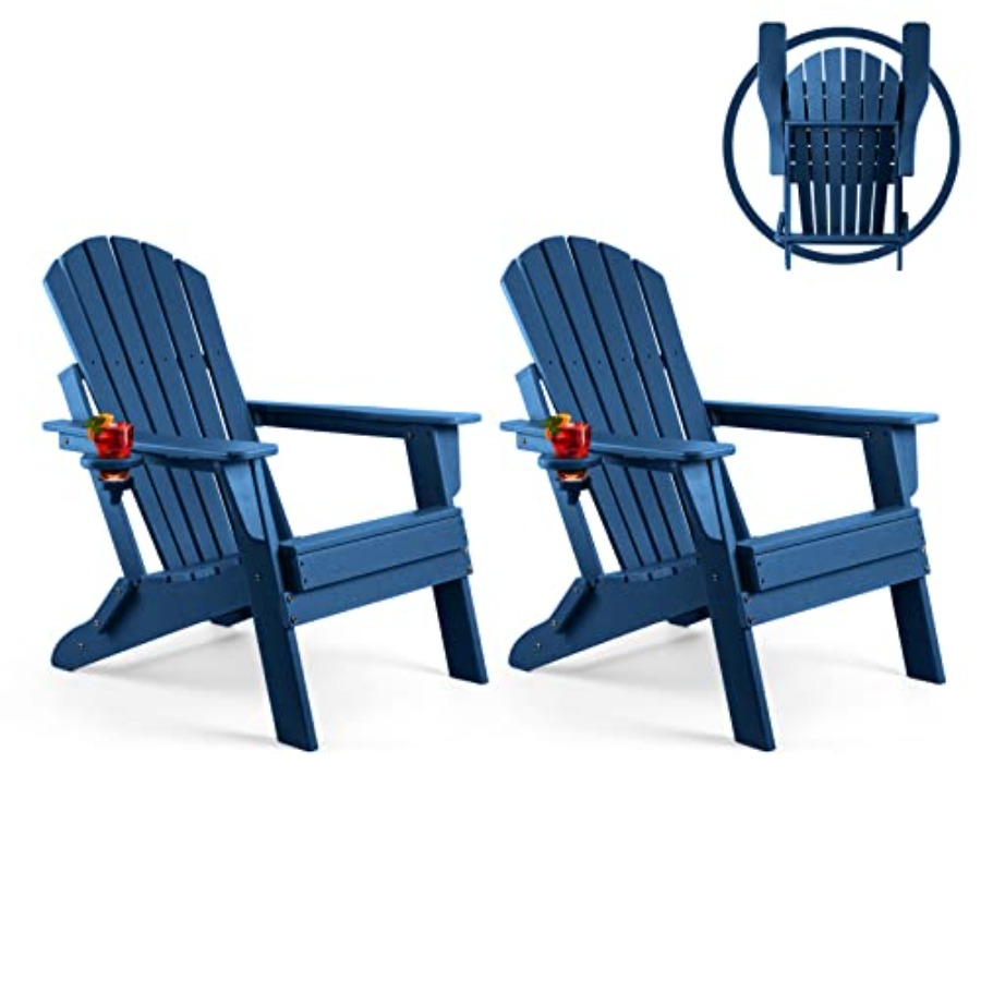 Adirondack Chair Wood - مجموعة من كرسيين أديرونداك قابلين للطي
