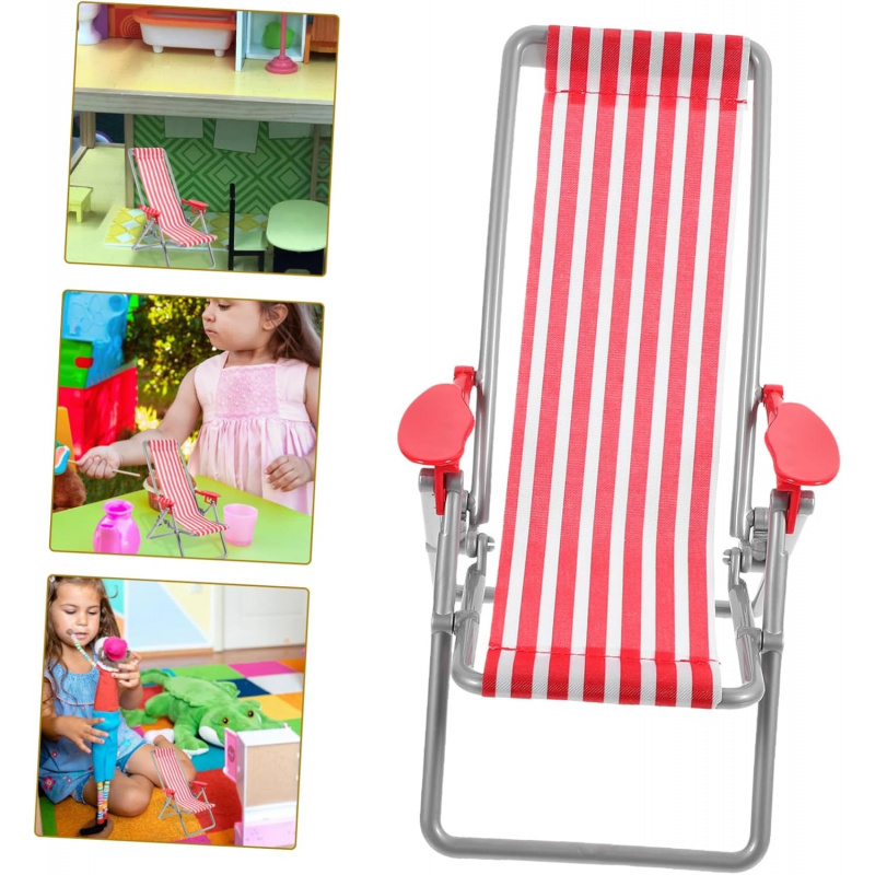 Outdoor Furniture Material - كرسي شاطئ قابل للطي مخطط باللون