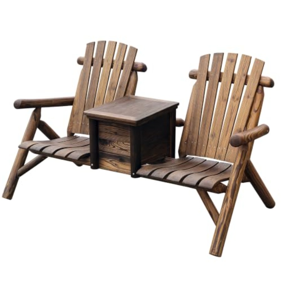 Adirondack Chair Wood - كرسي أديرونداك خشبي مزدوج للجلوس في