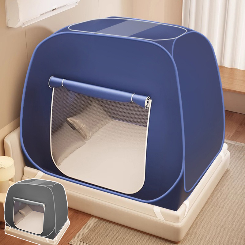 Camping Cot Foldable - ناموسية جديدة لعام 2026 باللون الرمادي/الأزرق