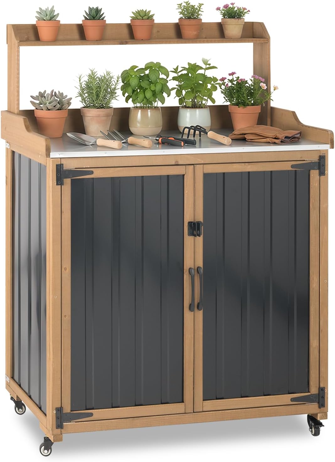 طاولة عمل للحدائق والفناء مع خ - مراجعة Garden Bench Metal وسعره