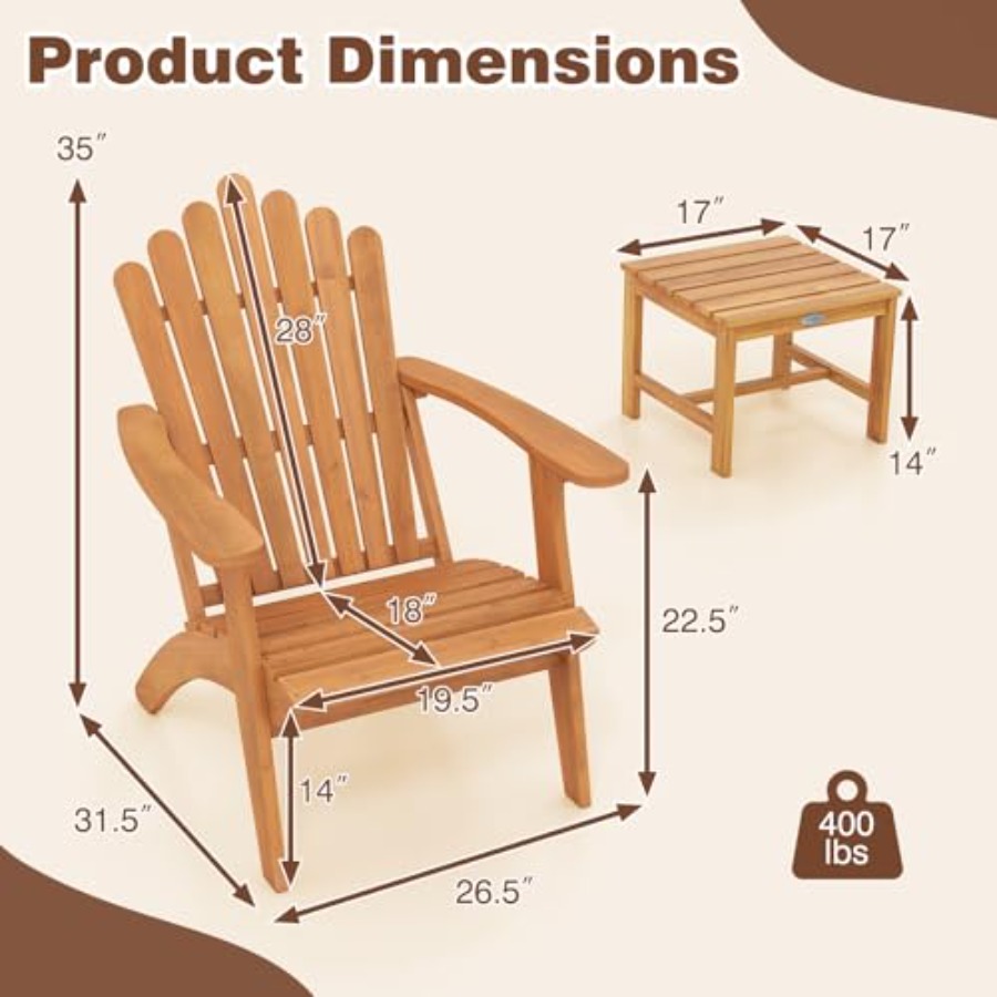 مجموعة كراسي أديرونداك مكونة م - مراجعة Adirondack Chair Wood وسعره