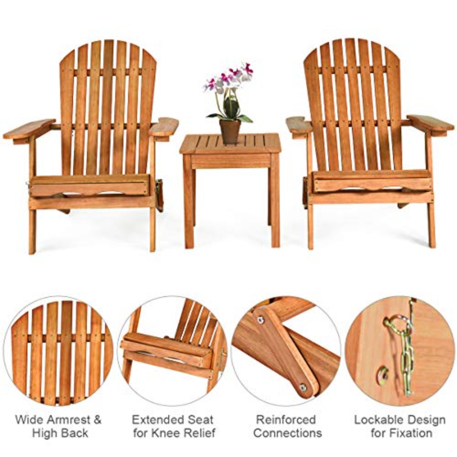 مجموعة كراسي أديرونداك 3 قطع ق - مراجعة Adirondack Chair Wood وسعره