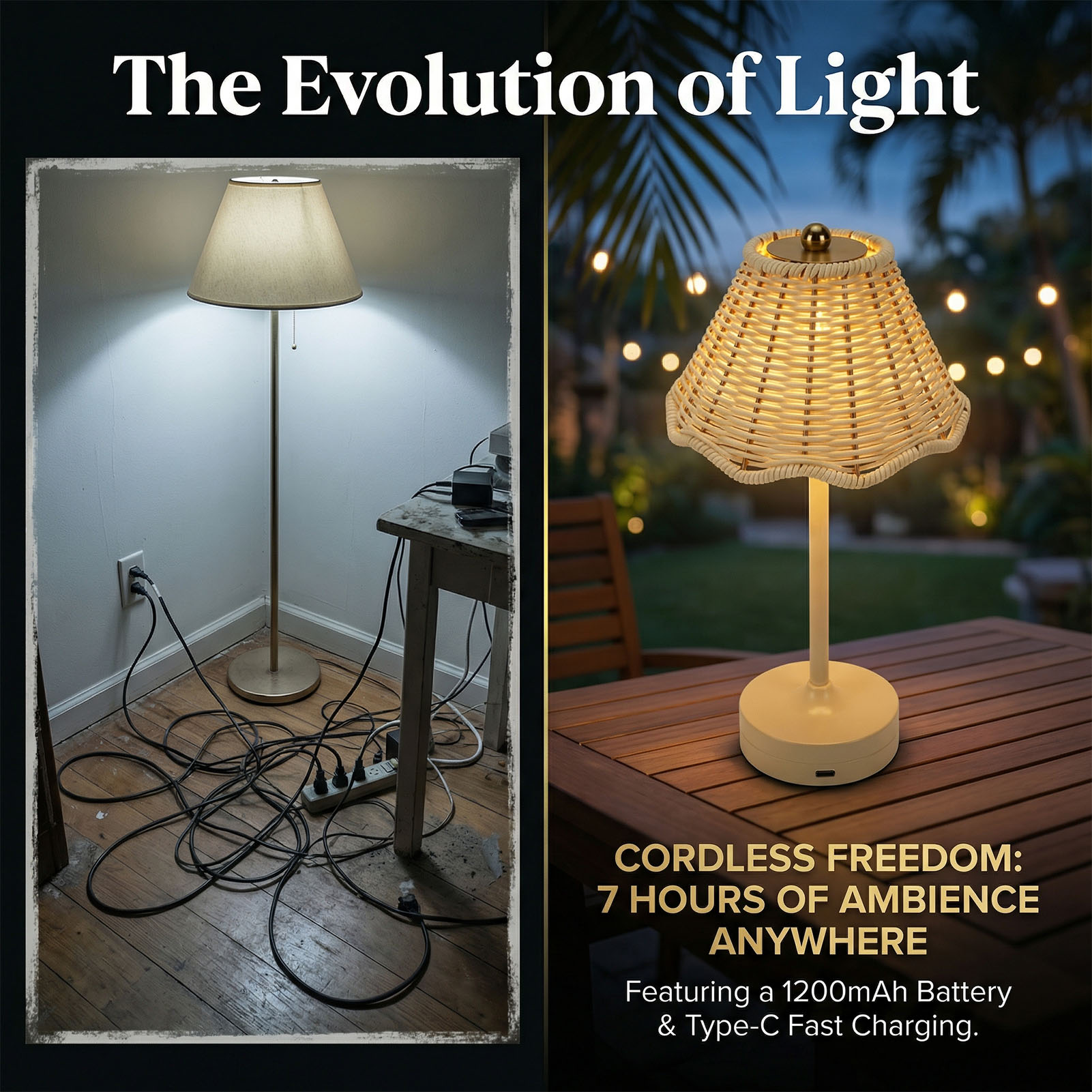مصباح طاولة LED بتصميم عتيق من - مراجعة Outdoor Furniture Rh وسعره