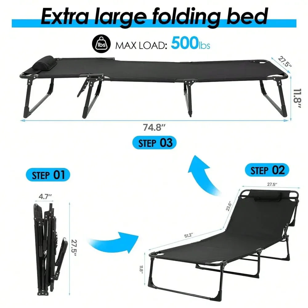 سرير تخييم قابل للطي عريض للغا - مراجعة Camping Cot Foldable وسعره