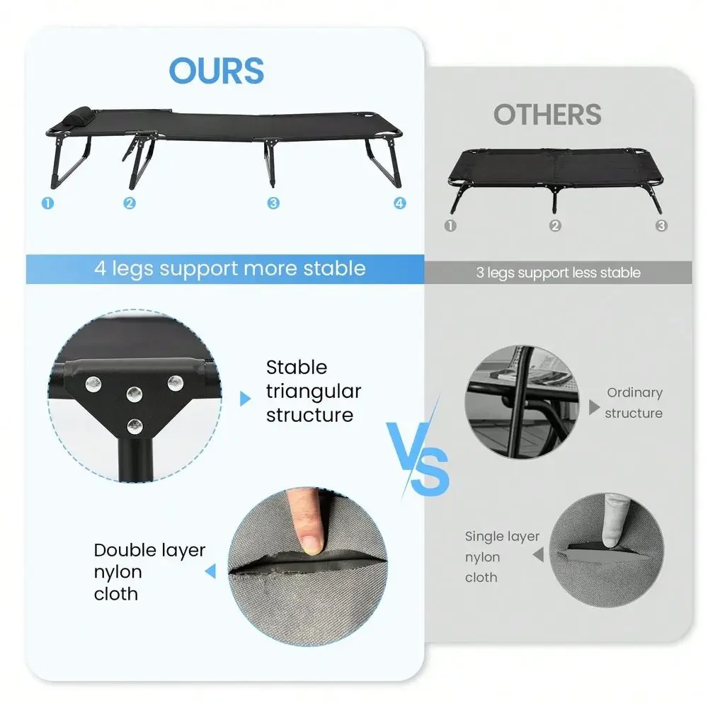 سرير تخييم قابل للطي عريض للغا - مراجعة Camping Cot Foldable وسعره