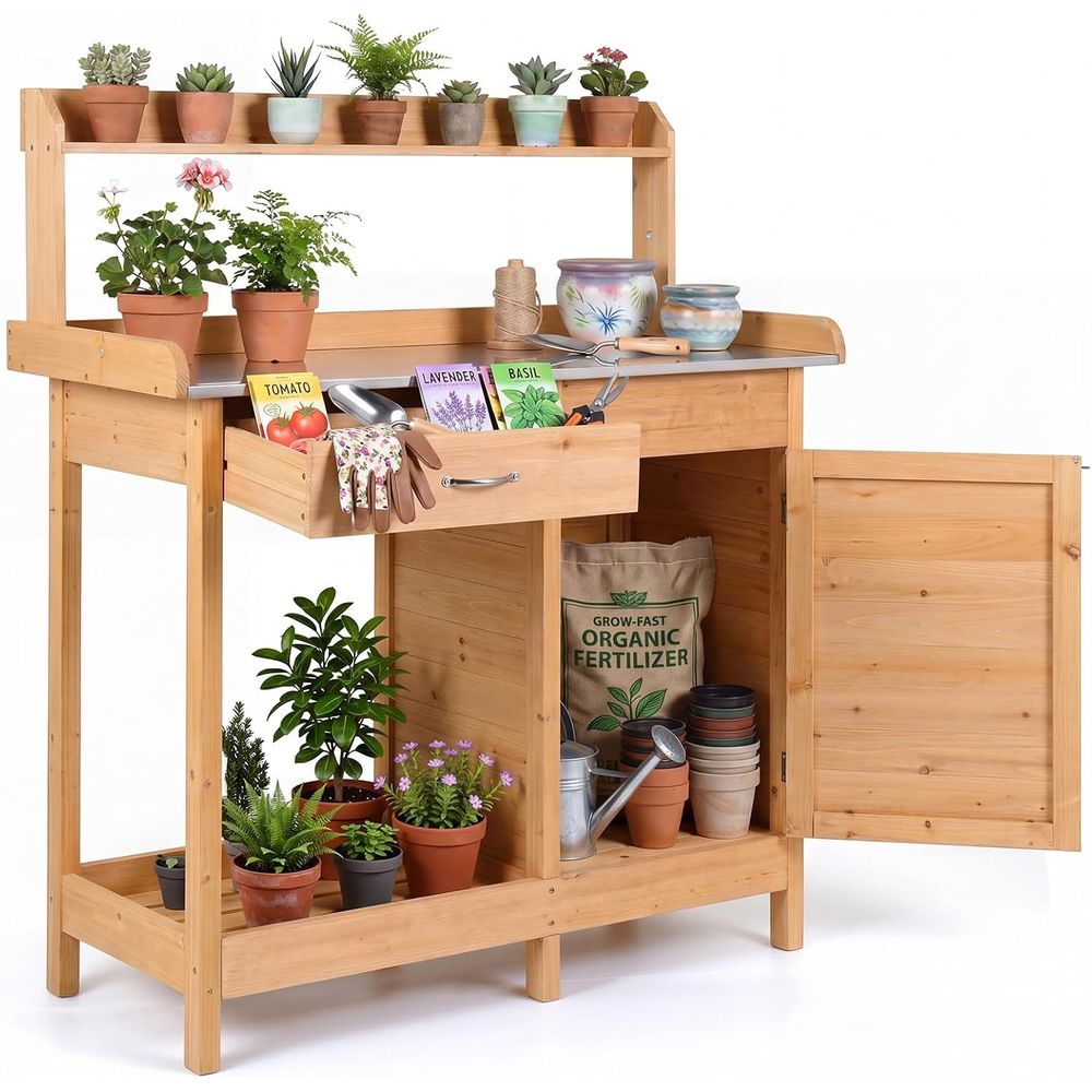 طاولة عمل خشبية للحدائق الخارج - مراجعة Garden Bench Metal وسعره