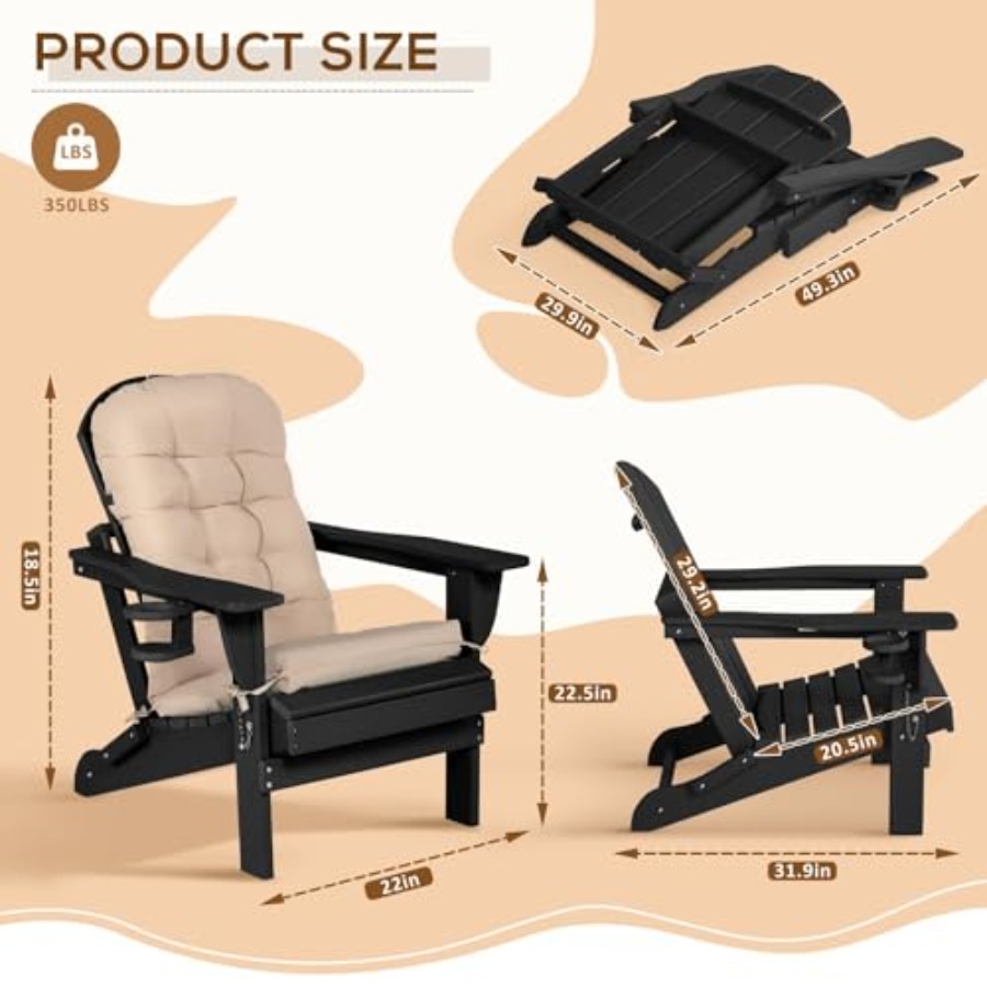 كرسي أديرونداك مع طاولة وحامل  - مراجعة Adirondack Chair Wood وسعره
